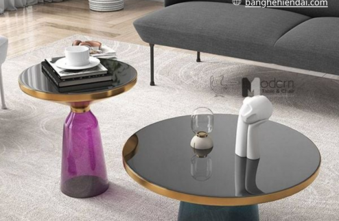 BỘ BÀN SOFA CHÂN THỦY TINH MẶT KÍNH CAO CẤP SL 0968_0970-75G Ở HCM  II SANG TRỌNG TINH TẾ HIỆN ĐẠI